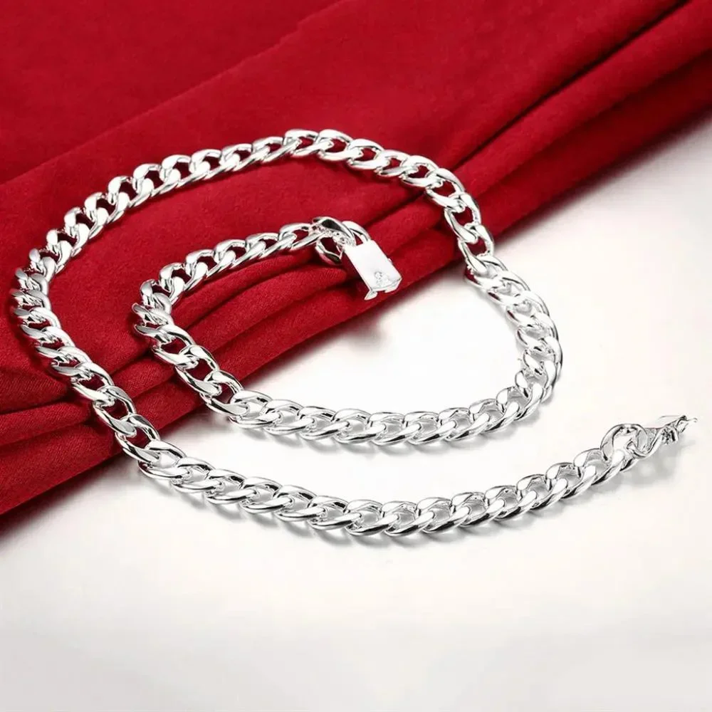 Large Men's Cuban 22" Chain and 8" Bracelet Combo - Picture 4 of 6